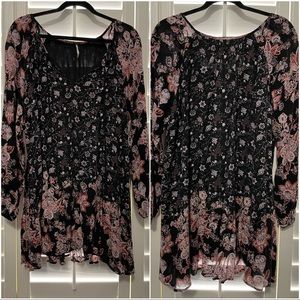 Free People Floral Babydoll Dress Size M